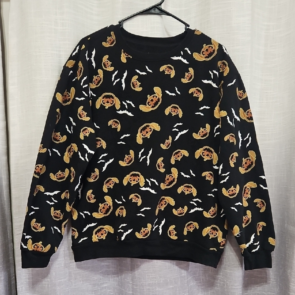 Disney Sweatshirt with Stitch and Bat Pattern